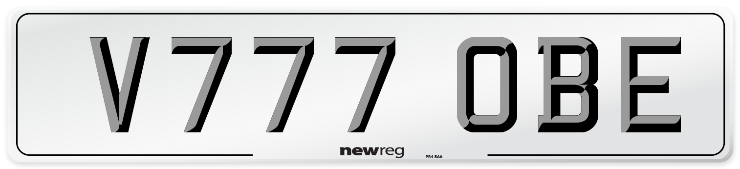 V777 OBE Number Plate from New Reg